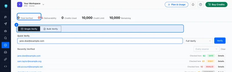 Step 2: Enter the address. Make sure Single Verify is selected at the top of the page.