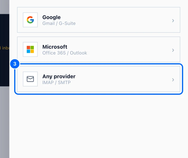 Step 3: Choose Any provider. Click Any provider.