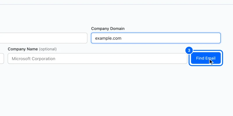 Step 3: Click Find Email. Click Find Email. The lookup takes a few seconds.