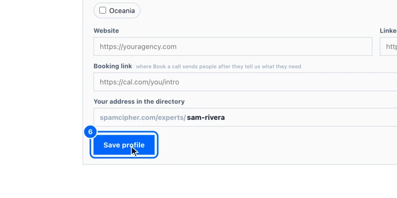 Step 6: Save it. Click Save profile.