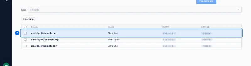 Step 7: Watch the check run. Each person is listed with a Verify state and a Status.