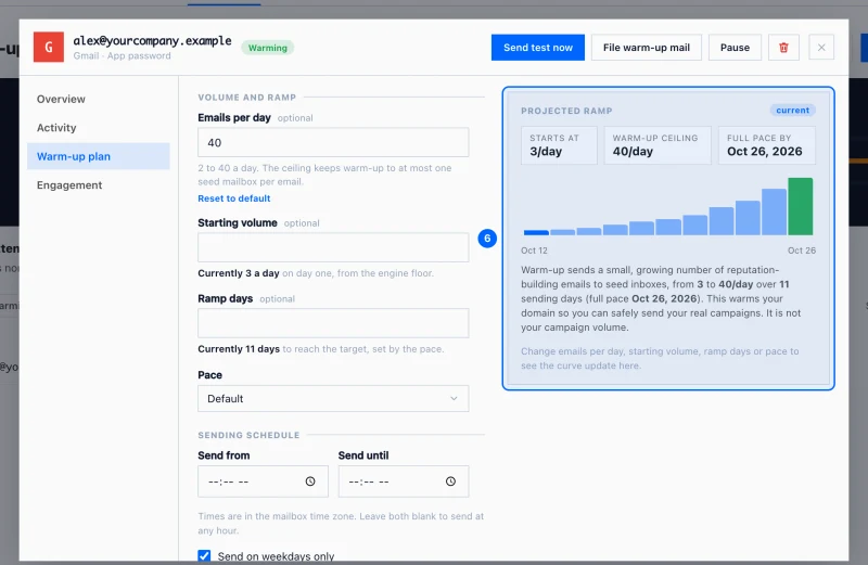 Step 6: Check its warm-up plan. Click Warm-up plan on the left.
